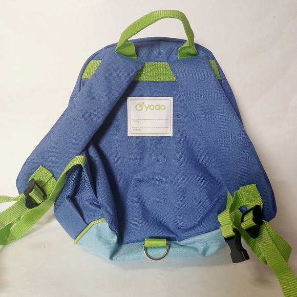 Yodo Insulated Lunch Bag Backpack Green Blue Has A Dinosaur Turtle Theme - Picture 5 of 5